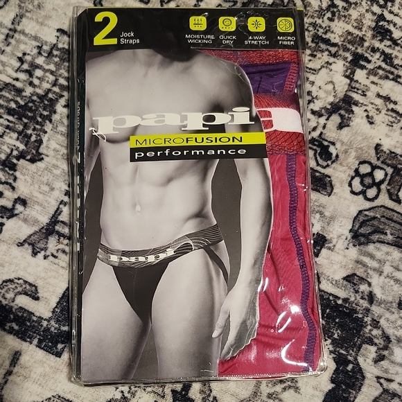 Papi Microfusion Jock Straps - Red and Purple - Picture 1 of 3